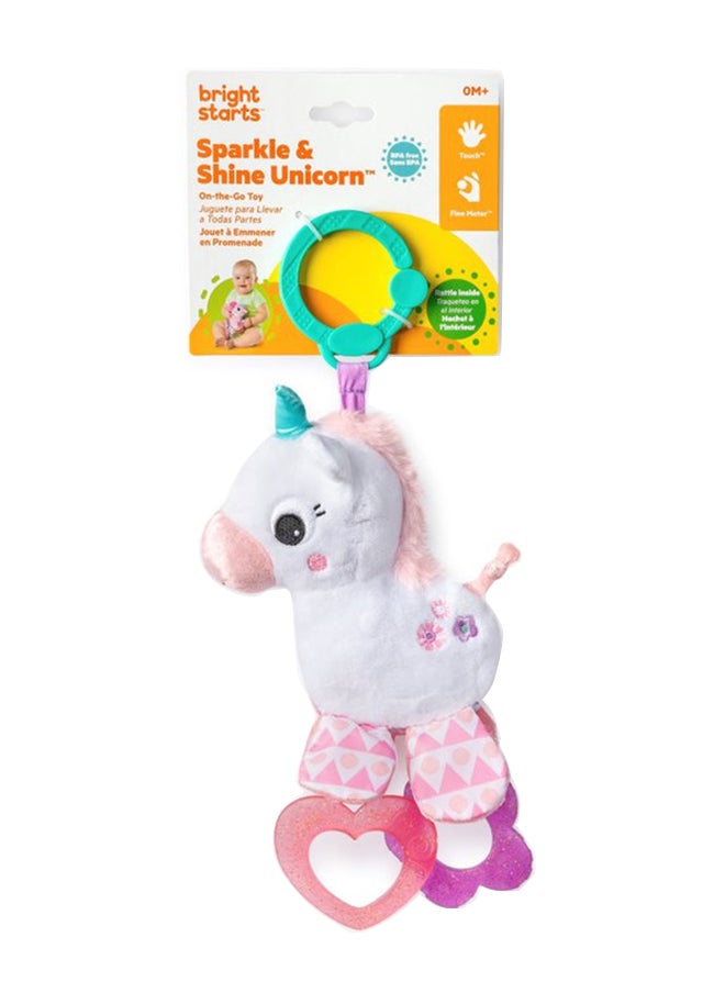 Bright Starts - Bright Starts Sparkle And Shine Unicorn On-The-Go Teething Toy, 0 - 36 Months - Image 1