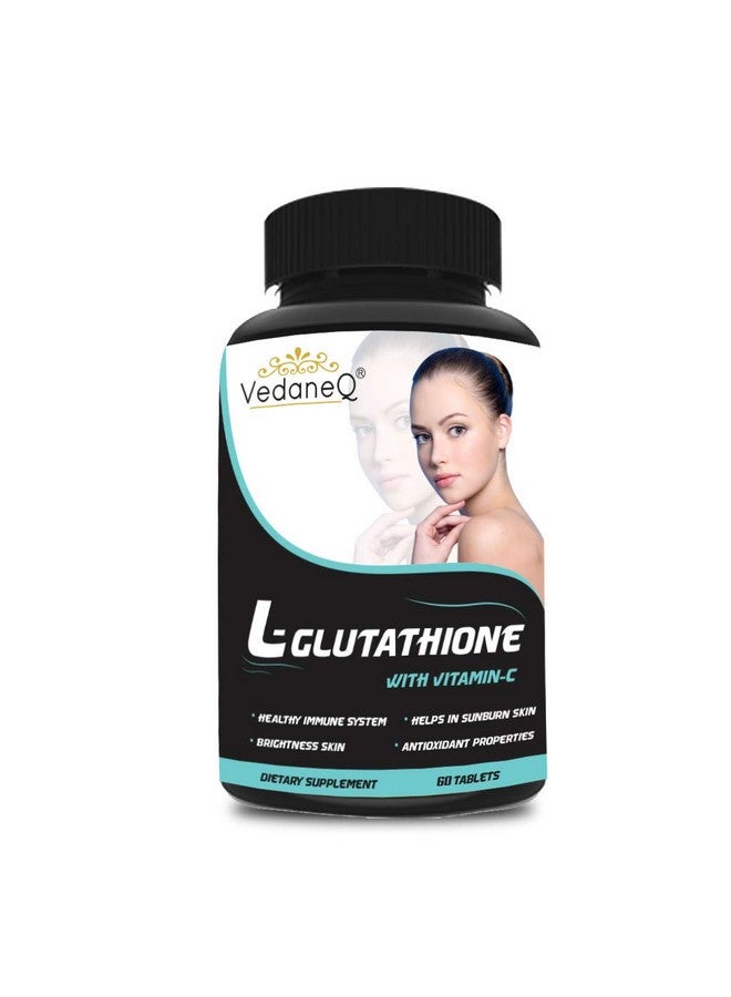 Potentveda Vedaneq L Glutathione Capsules With Vitamin C &E | Biotin, Grape Seed And Alpha Lipoic Acid Supplement For Men & Women 60 Tablets - Image 1