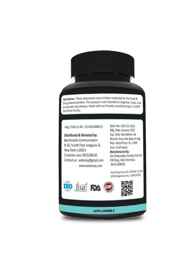Potentveda Vedaneq L Glutathione Capsules With Vitamin C &E | Biotin, Grape Seed And Alpha Lipoic Acid Supplement For Men & Women 60 Tablets - Image 3