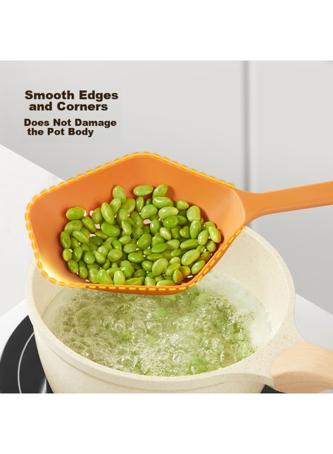 COOKER KING Chuidahuang Long-handled Large Strainer For Noodles And Dumplings, Household Nylon High-temperature Resistant Skimmer, Drainer, Persimmon Orange  - Image 5