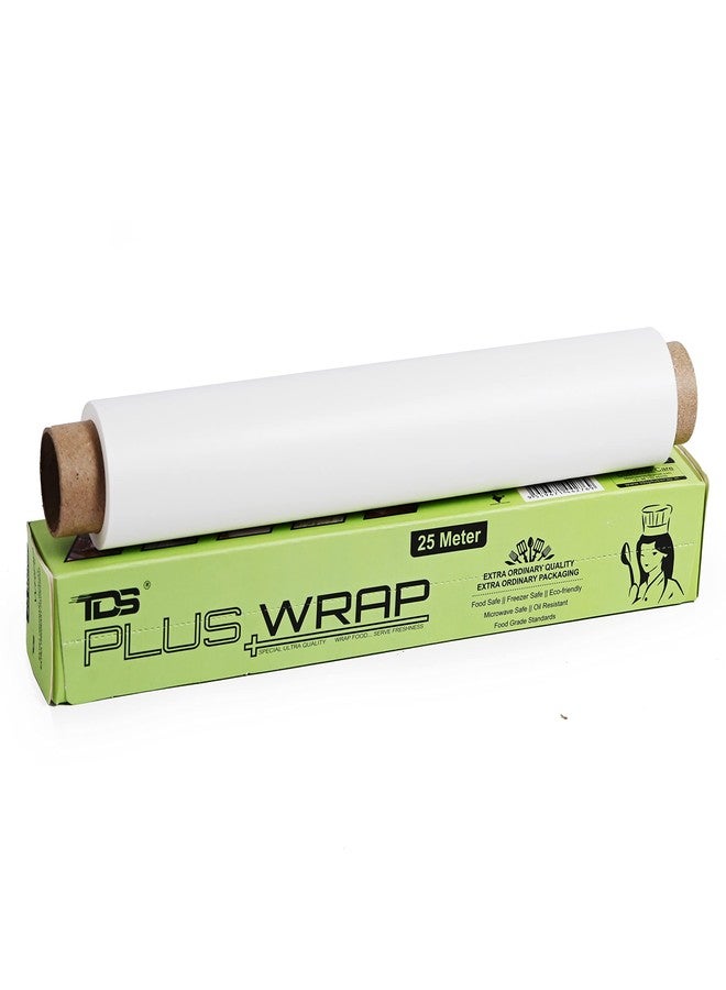 TDS PLUS WRAP عبوة ورق زبدة TDS PLUS WRAP، آمنة للاستخدام مع الطعام، تحافظ على الطعام طازجًا، آمنة للاستخدام في الميكروويف، فضية اللون، 25 مترًا و11 مترًا - Image 3