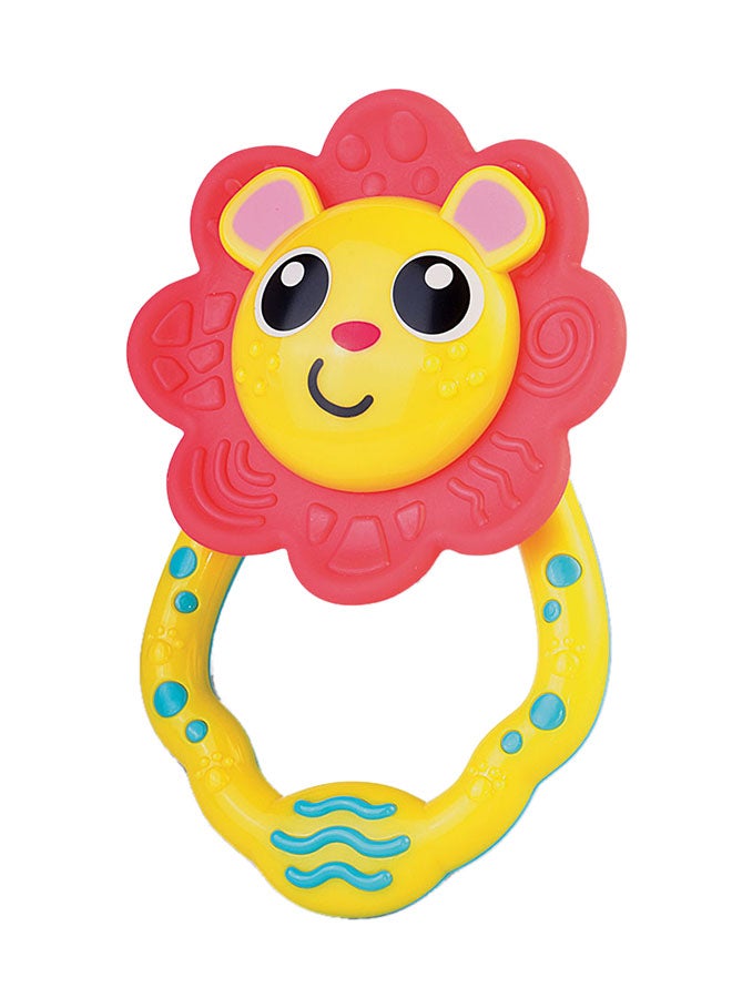 Happy Kids Little Learners My First Rattle Lion, Baby Rattle Toy, Bpa Free, Promoting Sensory Development, Easy-To-Grasp, 6.69 X 1 X 14.56 Cm, 6 Months+ - Multicolor - Image 1