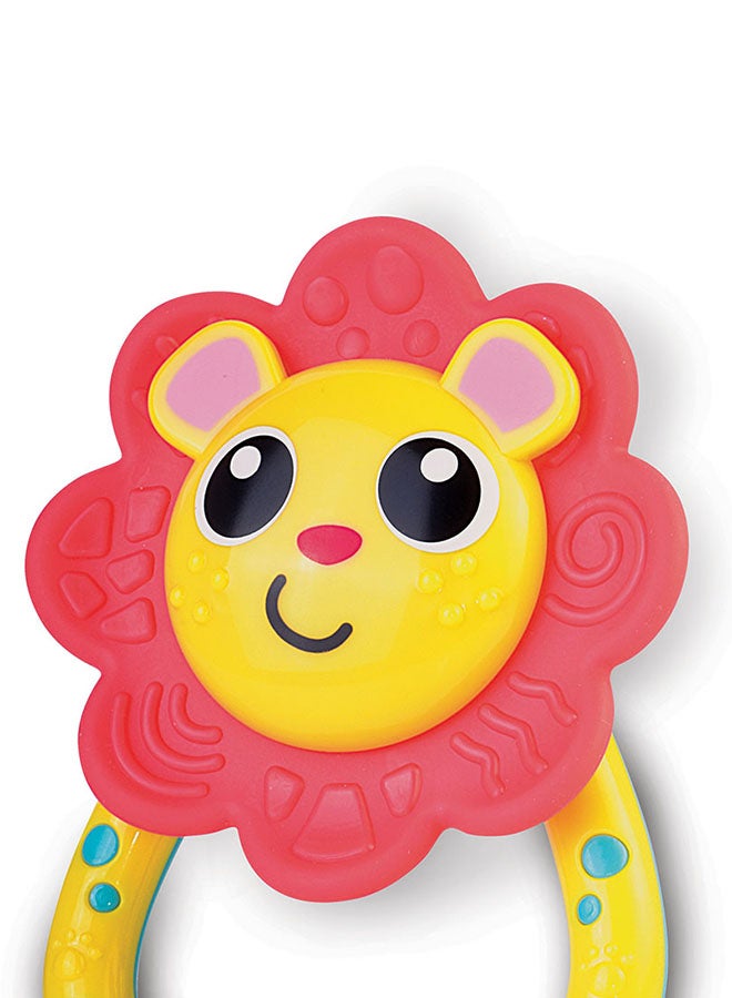 Happy Kids Little Learners My First Rattle Lion, Baby Rattle Toy, Bpa Free, Promoting Sensory Development, Easy-To-Grasp, 6.69 X 1 X 14.56 Cm, 6 Months+ - Multicolor - Image 2