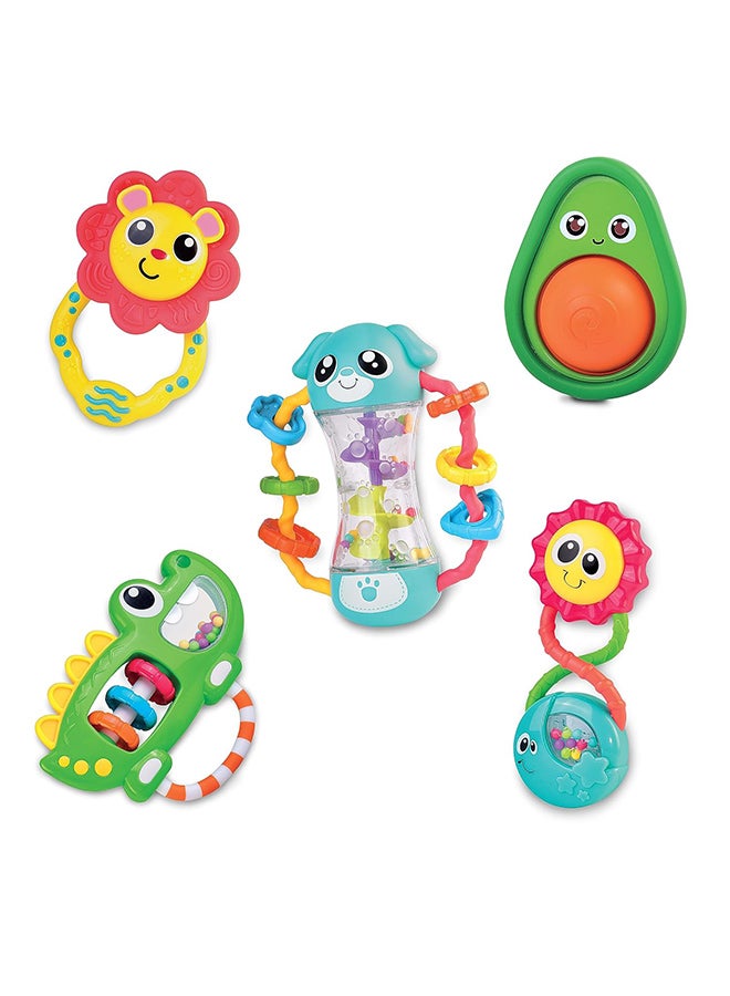 Happy Kids Little Learners My First Rattle Lion, Baby Rattle Toy, Bpa Free, Promoting Sensory Development, Easy-To-Grasp, 6.69 X 1 X 14.56 Cm, 6 Months+ - Multicolor - Image 3