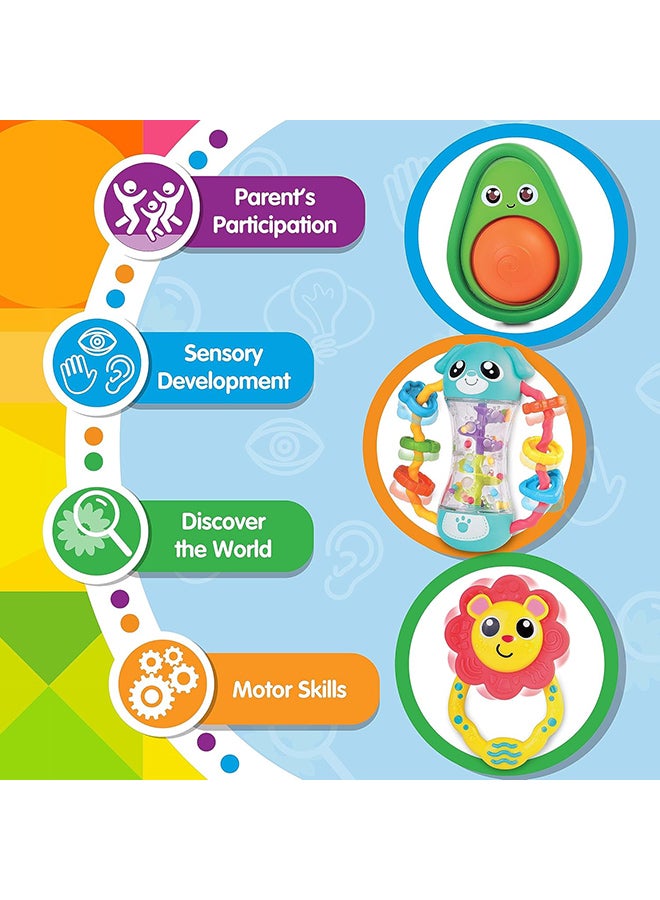 Happy Kids Little Learners My First Rattle Lion, Baby Rattle Toy, Bpa Free, Promoting Sensory Development, Easy-To-Grasp, 6.69 X 1 X 14.56 Cm, 6 Months+ - Multicolor - Image 4