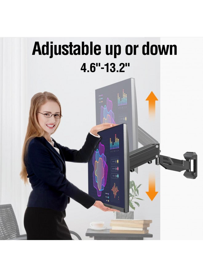 ELIVED Height Adjustable TV Wall Mount for Most 23-55 Inch TVs, Spring Arm Full Motion Swivel Tilt Articulating TV Mount Bracket, Max VESA 400x400mm, Support 11-66 lbs, YD1010 - Image 1