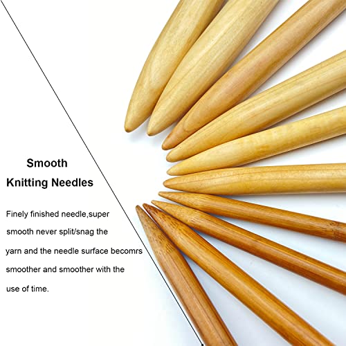 Weabetfu Large Size Bamboo Knitting Needle Straight Single Pointed Thick Knit Needles 10-inch Length Jumbo Knitting Needles for Huge Chunky Yarn Handmade DIY Knitting,US Size 15(10mm) - Image 2