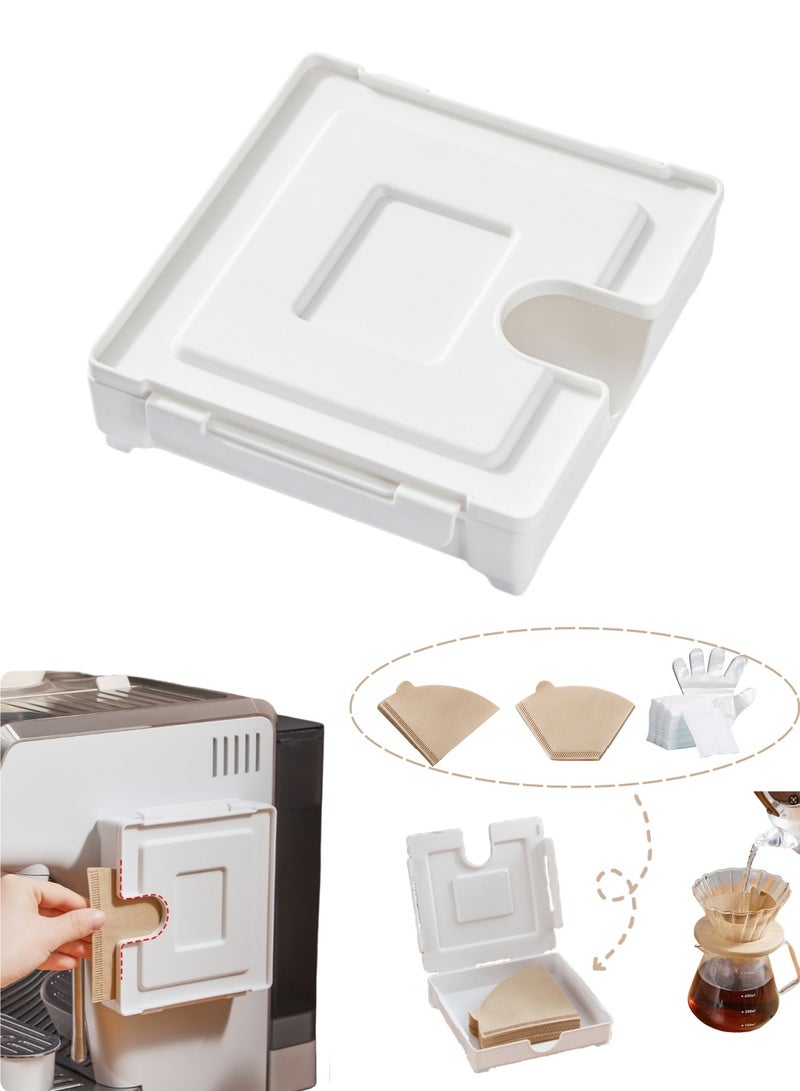 ممون صندوق تخزين ورقي مغناطيسي لفلتر القهوة، حامل فلتر قهوة لفلاتر قهوة V60 والمخروطية - Image 1