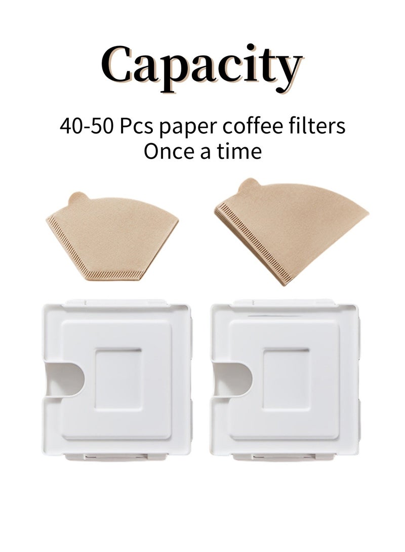 ممون صندوق تخزين ورقي مغناطيسي لفلتر القهوة، حامل فلتر قهوة لفلاتر قهوة V60 والمخروطية - Image 3