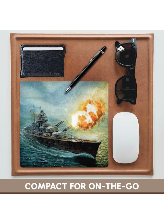 3DROSE LLC 8 x 8 x 0.25 Inches Mouse Pad, Painting of Battleship Bismarck (mp_98600_1) - Image 4