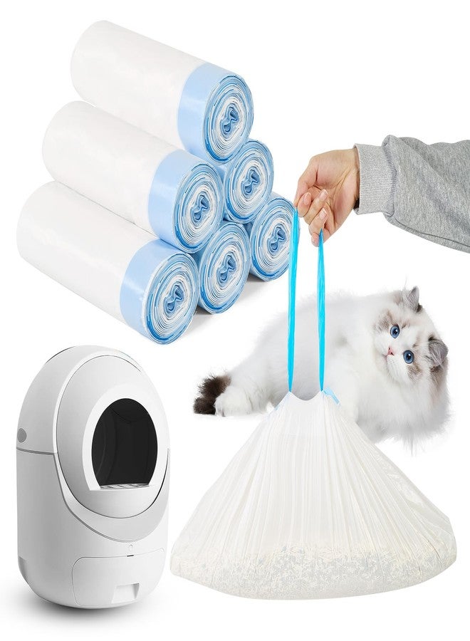 LoopTime Cat Litter Bags 120 Count, 21.65"x11.8" Drawstring Close Litter Box Liners for Automatic Litter Box,Thick Cat Poop Bags,Easy to Clean,Heavy Duty Robot Bag for Self-Cleaning Box - Image 1