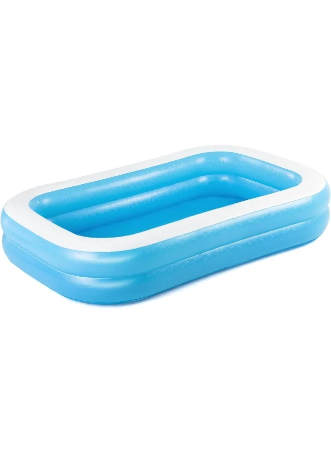 Bestway 54006-BNFX16XX02 Rectangular Inflatable Family Pool - 103 inch, Blue, White