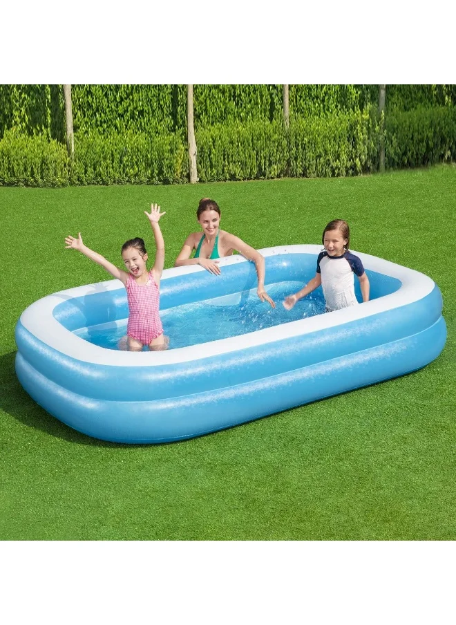 Bestway 54006-BNFX16XX02 Rectangular Inflatable Family Pool - 103 inch, Blue, White