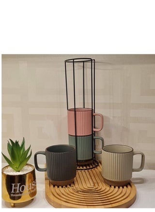 Porcelain Mugs with Metal Stand Set Of 4 - pzsku/ZCA9E55E0419FA80BD8D2Z/45/1746471864/3563038f-9848-4355-aea4-3453e6640dcb