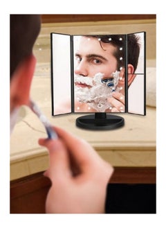 MIXDE Makeup Mirror With Led lights,Touch Screen And 1x/2x/3x Magnification Tri-Fold Vanity Mirror  - Image 4