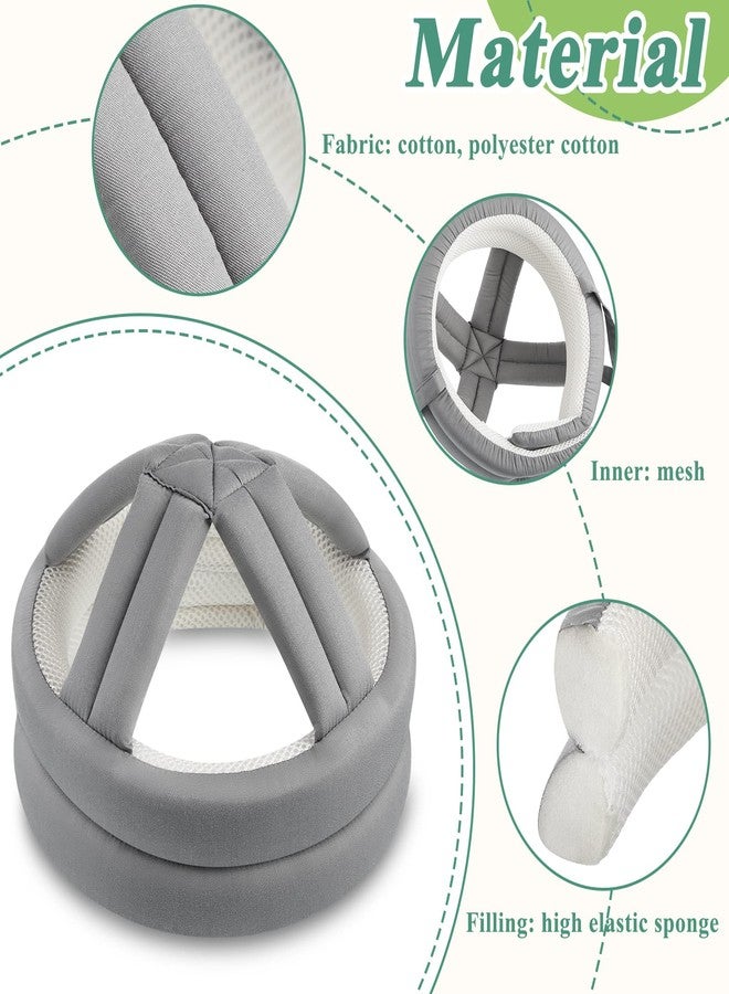 Woanger 2 Pcs Anti Fall Elder Head Safety Helmet for Adults Special Needs Thick Soft Protective Hat Adjustable Seniors Fall Prevention Head Protection Cap Elderly Helmet for Injury Protection (Gray) - Image 3