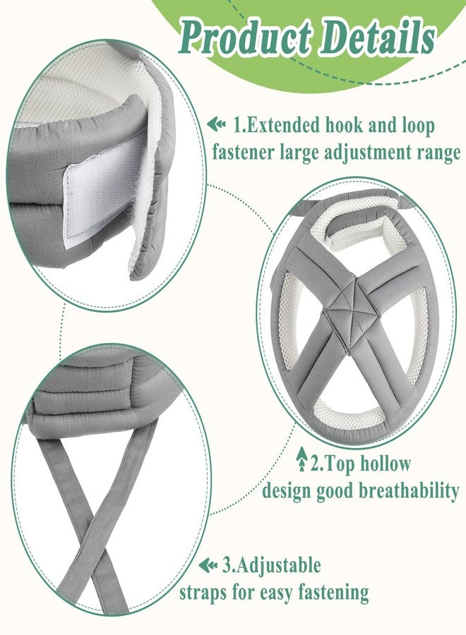 Woanger 2 Pcs Anti Fall Elder Head Safety Helmet for Adults Special Needs Thick Soft Protective Hat Adjustable Seniors Fall Prevention Head Protection Cap Elderly Helmet for Injury Protection (Gray) - Image 4