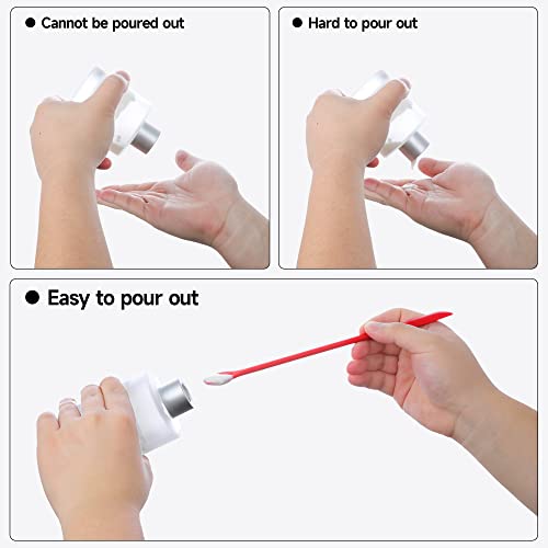 PCEEL Mini Spatula Silicone Spatula Set - 4pcs Small Makeup Scrapers for Cosmetics, Reusable Beauty Tiny Tools, Thin Jar Scraper, Get the Last of the Makeup Out of the Bottle(Red) - Image 5