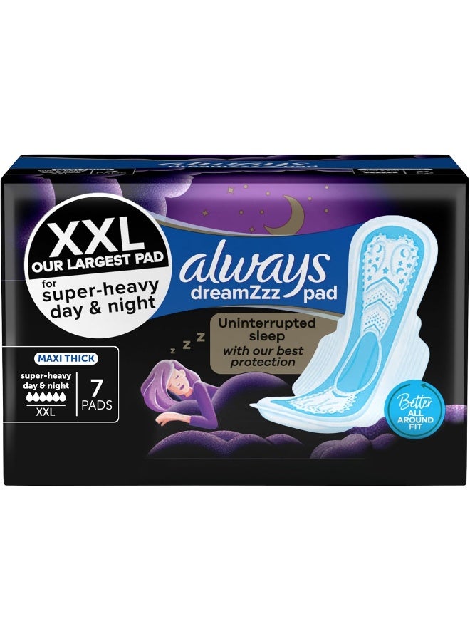 Always Dreamzzz Pads Maxi Thick Xxl For Super Heavy Night, 7 Sanitary Pads - Image 1