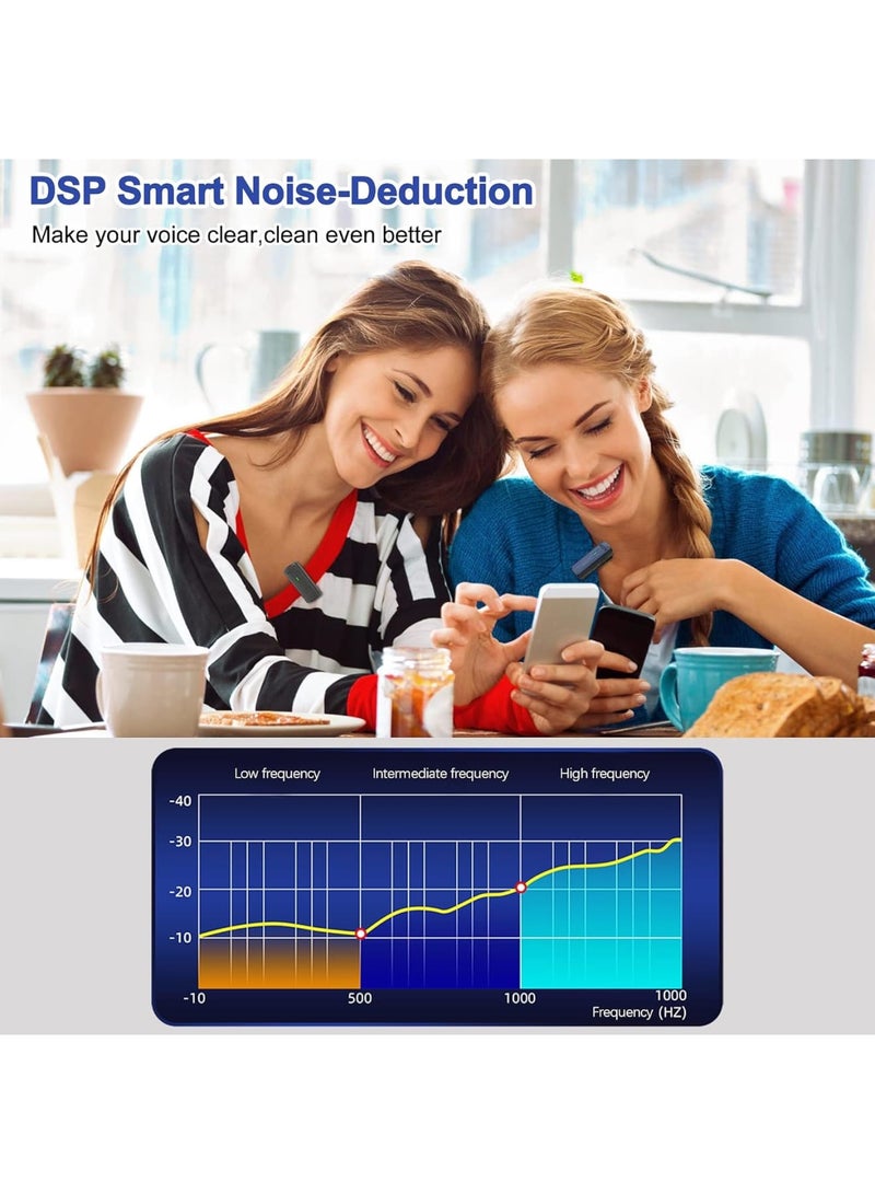 SOLARAE ميكروفون لافاليير لاسلكي لجهاز آيفون، أندرويد، ميكروفون صغير مع إلغاء الضوضاء، عمر بطارية 8 ساعات، ميكروفون بلوتوث للصدر، ميكروفون لافاليير لاسلكي USB C لتسجيل الفيديو، أسود - Image 2