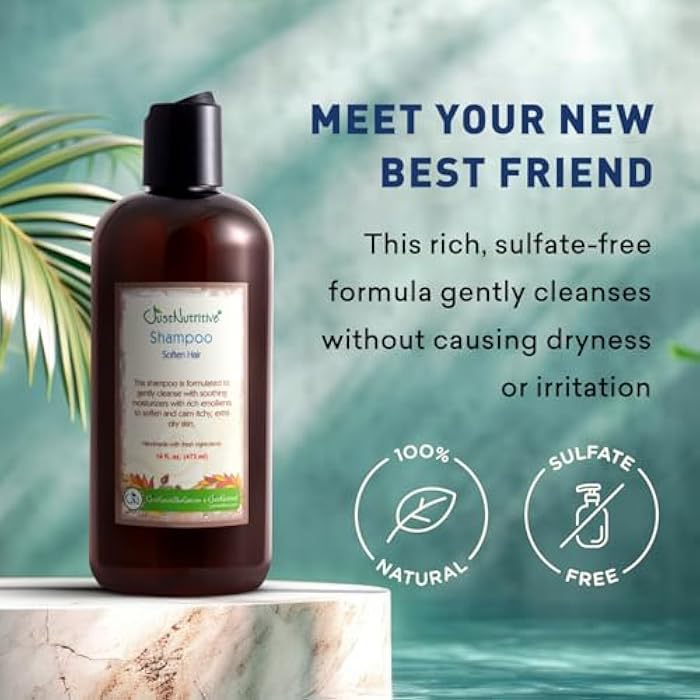 Just Nutritive Psoriasis Soften Hair Shampoo | Natural Shampoo for Scalp Concerns | Sulfate Free Shampoo for Men and Women | Scalp Treatment for All Hair Types 16 Fl Oz - Image 4