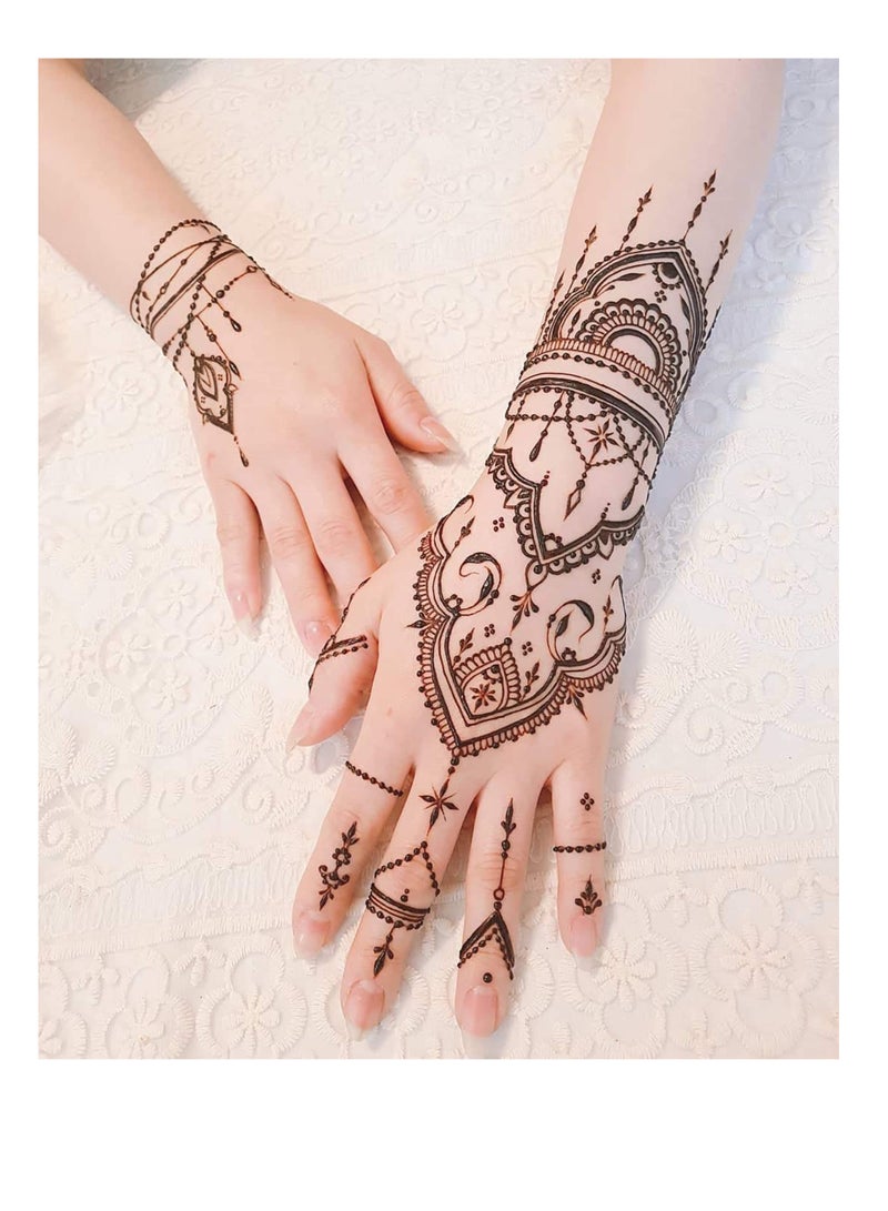 Tattoo Templates Henna Tattoo Stencils 12 Sheet Hand Temporary Tattoo Stickers Self-Adhesive Reusable Temporary Tattoos for Kids&Adults Body Art Template Painting Stencils