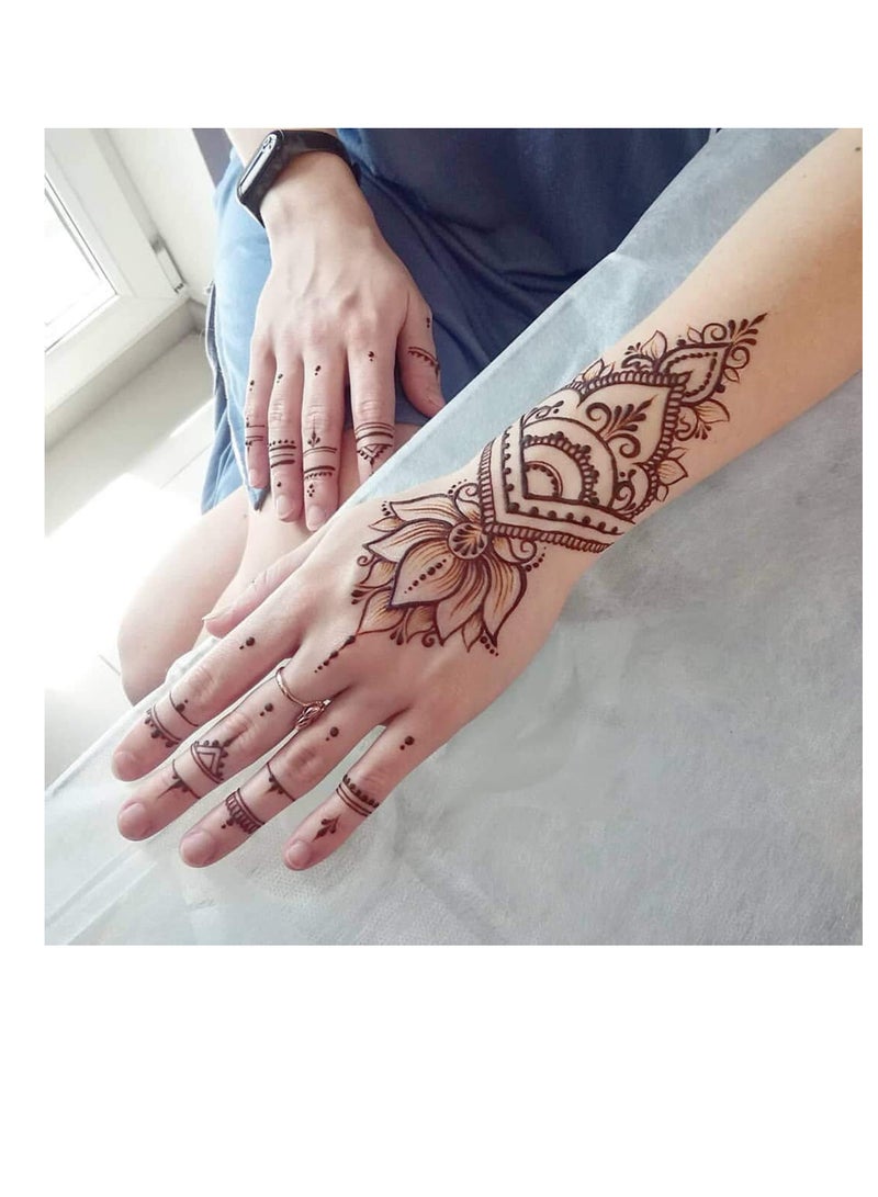 Tattoo Templates Henna Tattoo Stencils 12 Sheet Hand Temporary Tattoo Stickers Self-Adhesive Reusable Temporary Tattoos for Kids&Adults Body Art Template Painting Stencils