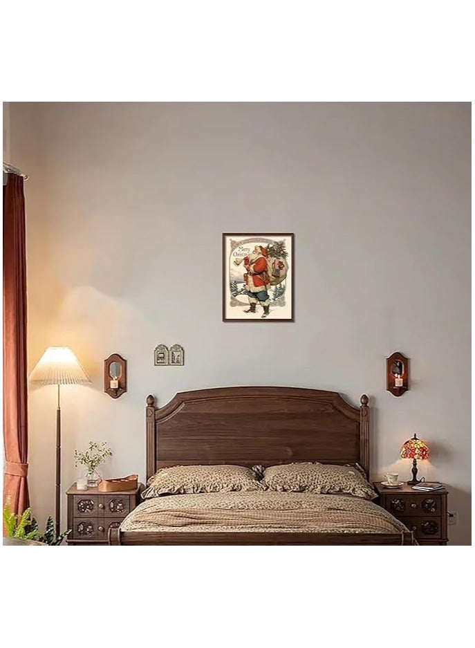 مؤسسة فكرة اليوم فكرة اليوم مطبوعات فنية جدارية لعيد الميلاد لسانتا كلوز | ملصقات عيد الميلاد الجمالية لغرفة المعيشة والمعرض والحمام وديكور غرفة المعيشة - 8 × 10 بوصة - Image 2