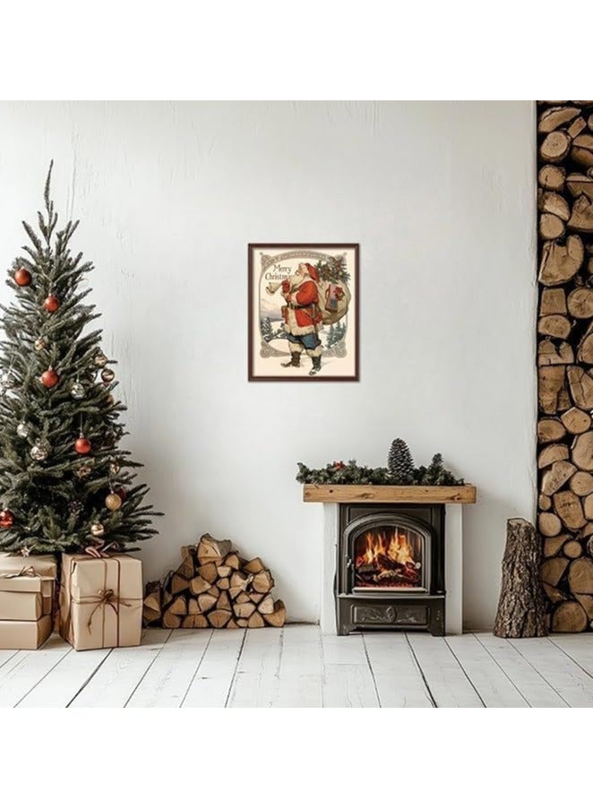 مؤسسة فكرة اليوم فكرة اليوم مطبوعات فنية جدارية لعيد الميلاد لسانتا كلوز | ملصقات عيد الميلاد الجمالية لغرفة المعيشة والمعرض والحمام وديكور غرفة المعيشة - 8 × 10 بوصة - Image 3