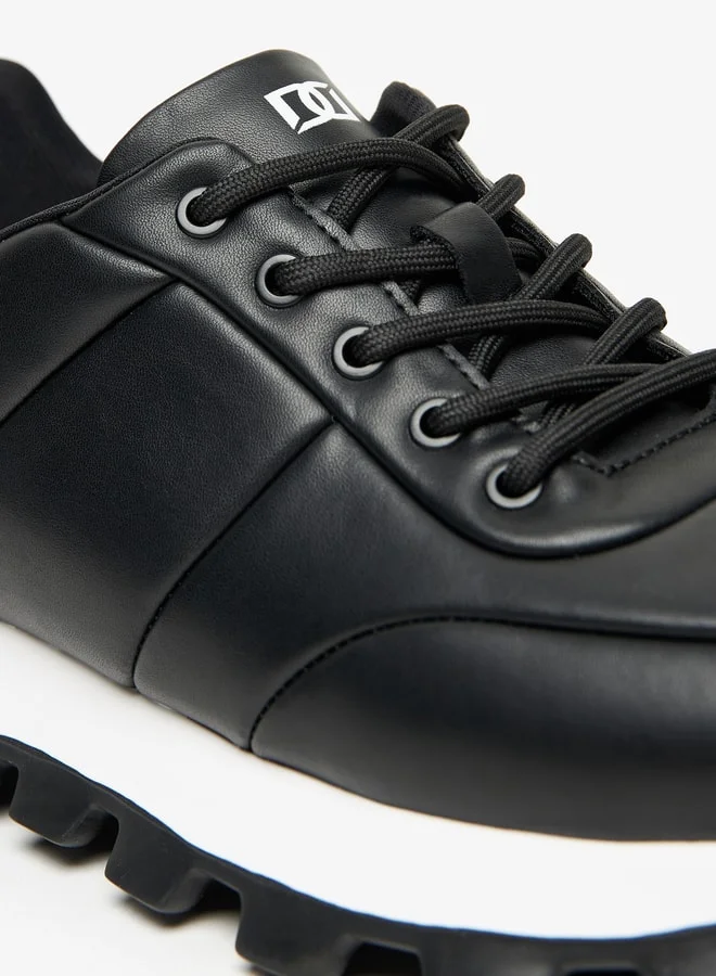 DUCHINI Men's Solid Sneakers with Chunky Sole and Lace-Up Closure