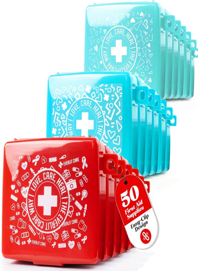 EVERLIT CARE EVERLIT Pocket-Aid Mini First Aid Kit | Compact, Portable Hard-Shell Cases of 50 Items | Cuts, Scrapes, Wound Care Essentials for Travel, Outdoor, School, Camping, Home, Office (24 Packs | 1200 Pcs) - Image 1