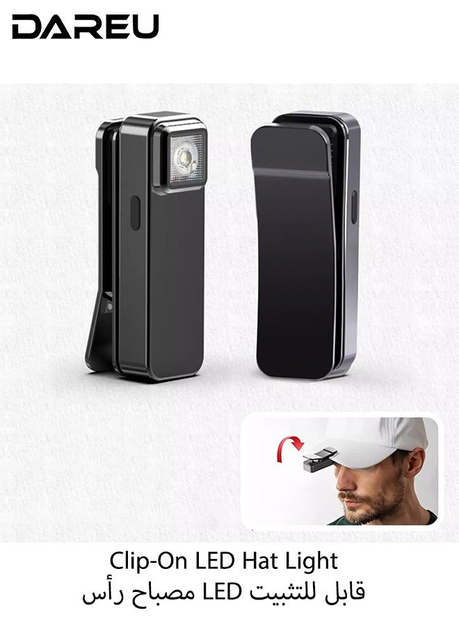 DAREU Clip-On LED Hat Light – Rechargeable Mini Flashlight with Hat Clip, 6 Modes, Waterproof Lightweight Headlamp for Hiking, Camping, Fishing, Travel & Outdoor Use - Image 1