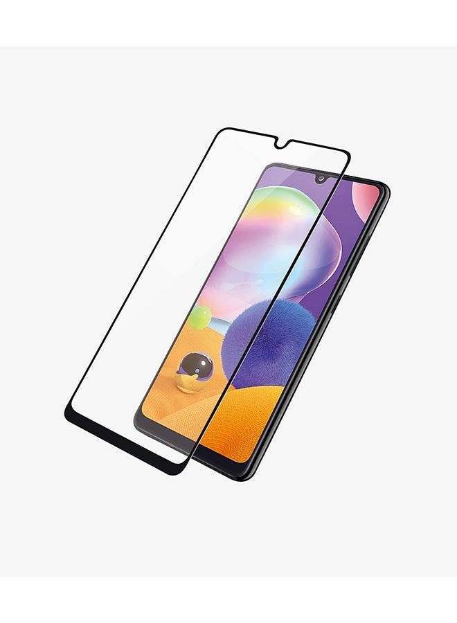 واقي شاشة من الزجاج المقوى 9D لهاتف Samsung Galaxy A32 4G شفاف / أسود