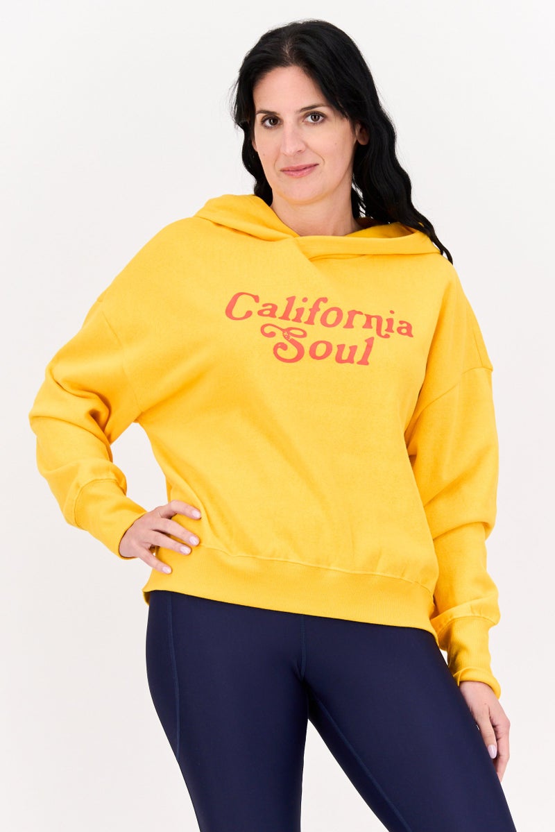 Sage Collective Women Sportswear Fit  Long Sleeves Outdoor Sweatshirt, Yellow  - Image 1