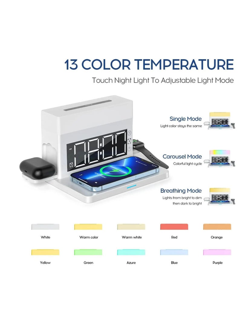 XiuWoo Wireless Charger, Charging Station with Digital Alarm Clock - Image 4