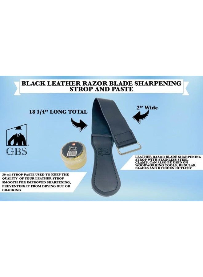 G.B.S Shaving Kit Box Includes- Carbon Steel Razor, 21" Leather Strop, Wooden Soap bowl with Vegan shaving Brush + Stand, Natural Glycerin Shave Soap, Aftershave Gel, and Alum Block - Image 3