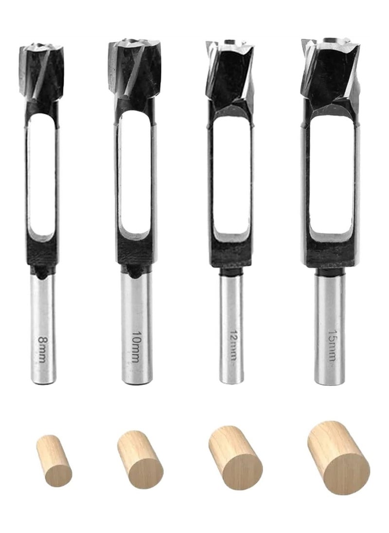 SYOSI Wood Plug Hole Cutter Standard Wood Dowel Maker Plug Hole Cutter Deep Plug Cutter Core Drill Woodworking Tool for Wood working Furniture Making Carpentry 8mm 10mm 12mm 15mm  - Image 1