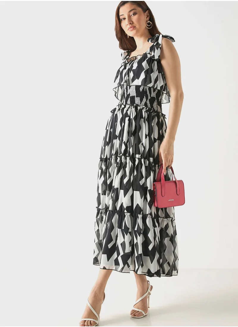2Xtremz Floral Print Ruffle Dress