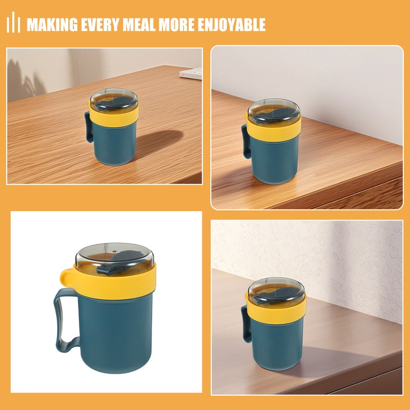 📦 مجموعة أكواب شوربة محمولة مع غطاء آمنة للاستخدام في الميكروويف تصميم أخضر داكن أنيق - Image 2