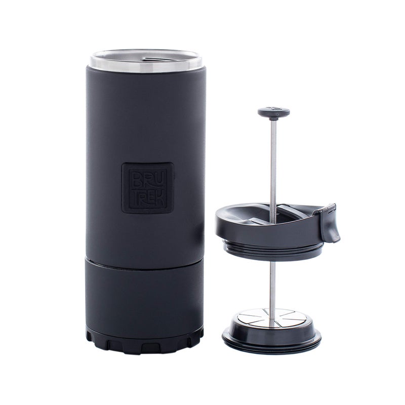 BruTrek OVRLNDR Travel Coffee French Press, 24 fl.oz Capacity, Double Wall Vacuum Insulated, Easy To Clean Removable Bottom, No Spill Lid, On The Go Coffee Brewing (Obsidian) - Image 3