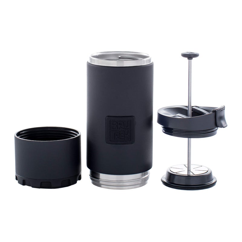 BruTrek OVRLNDR Travel Coffee French Press, 24 fl.oz Capacity, Double Wall Vacuum Insulated, Easy To Clean Removable Bottom, No Spill Lid, On The Go Coffee Brewing (Obsidian) - Image 2