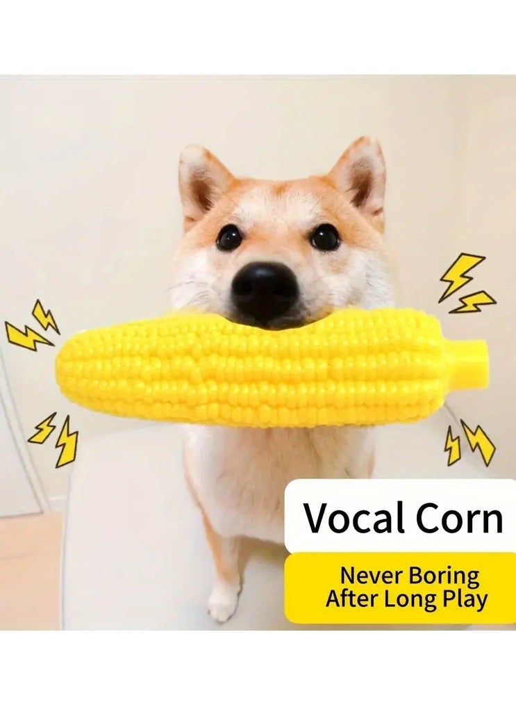 Goolsky Corn-Shaped Squeaky Dog Toy, Durable Non-Toxic Polyethylene Chew Toy for Small Breeds, Realistic Design Pet Squeak Toy for Dental Health, No Battery Needed - Image 1