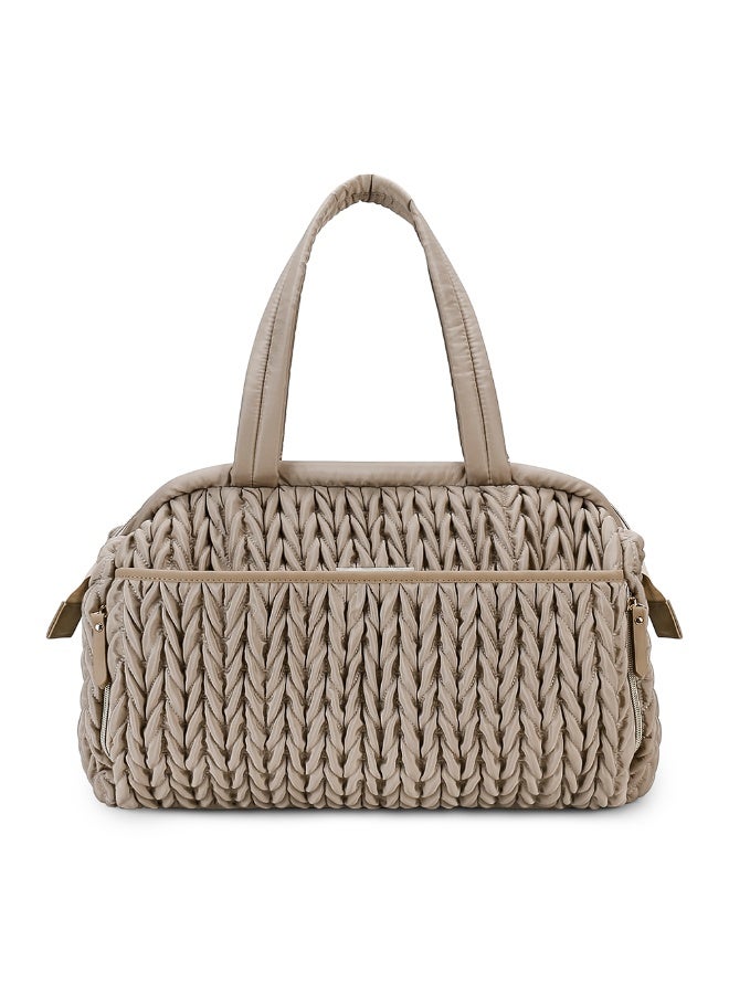 Little Story Elva Diaper Bag with Stroller Straps - Beige - Image 3