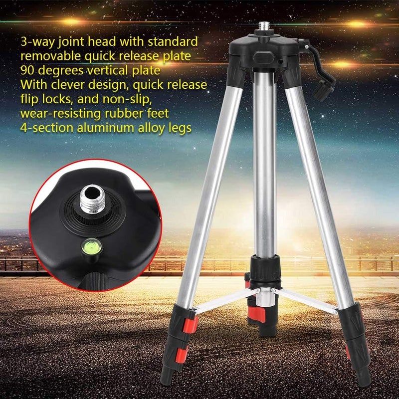 1.2M Tripod Level Stand for Automatic Self Leveling Level, Aluminum Alloy Leveling Tool Tripod with 3 - Way Joint Head and Quick Release Plate, for Surveying and - Image 5