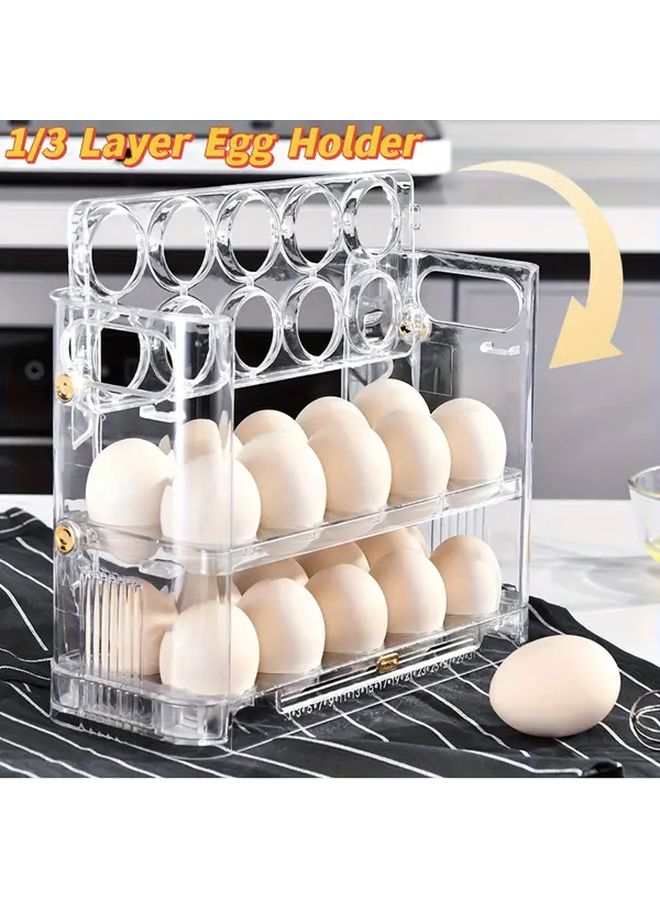 3 Tier White Egg Rack For Refrigerator Side Door Large Capacity Space Saving Organizer - Image 4