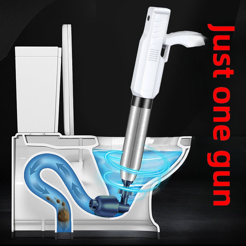 Toilet Unclogger White Steel Construction - High Pressure Power Pipe Unclogger - Electric Charging Design for Home Bathroom Kitchen Professional Plumbing Use - Image 3