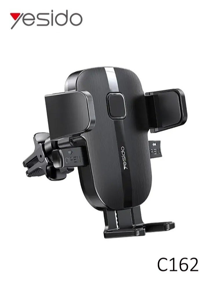 C162 360° Rotating Car Phone Holder - Gravity Reaction Universal Air Vent Phone Mount, Adjustable for All Smartphones, Hands-Free Car Holder, Secure and Easy Installation for iPhone, Samsung, and More