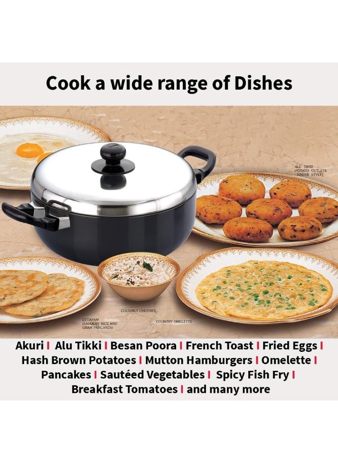 Hawkins - Hawkins Futura Nonstick All-Purpose Pan 3L, 22 cm, 3.25 mm with SS Lid (Black) - Image 1