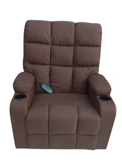 SILA Modern Design Executive Massager Sofa Recliner Leather BROWN with Moving and Rocking Sofa and Have More cushion 