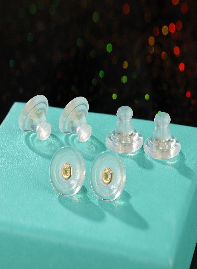 Hazifes 12pcs Big Silicone Earring Backs Replacements, 18K Gold Plated Earring Backs Replacements for Studs Heavy Droopy Earrings Hypoallergenice No-Irritate Secure Gold - Image 5